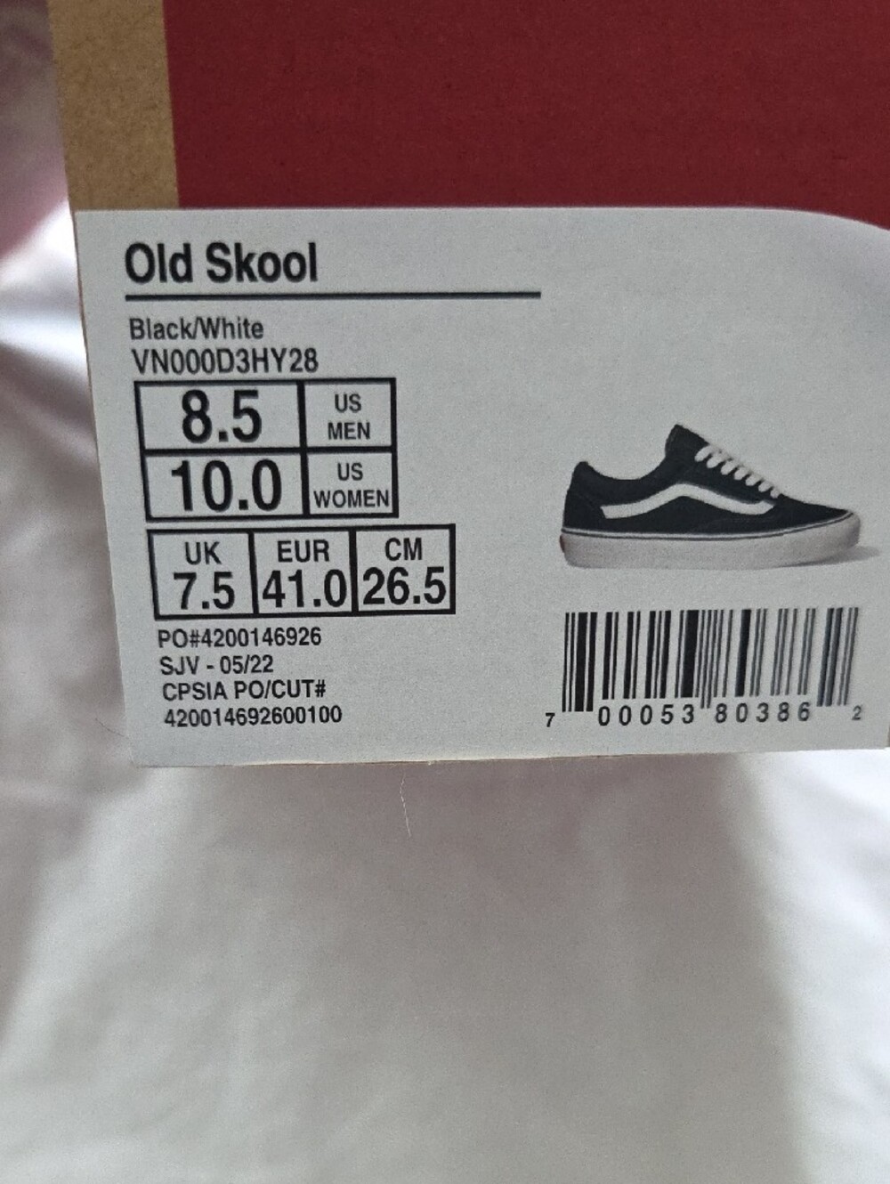 NWT Vans Black & White Sneakers - Picture 3 of 6